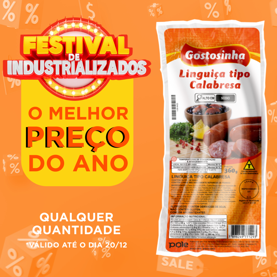 Lingui&ccedil;a Calabresa 360g - Gostosinha